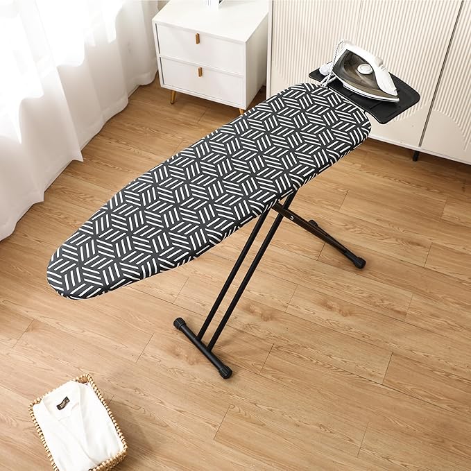 caius Ironing Board with Iron Rest, Ironing Area 43"x13" Heavy Duty, Easy to Fold