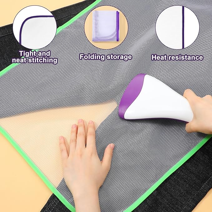 3 Pack Pressing Cloth for Ironing,Ironing Cloth to Protect Clothes,Clothes Scorch-Saving Iron Protector Insulation Pad,Polyester Mesh Iron Pressing Mat for Easy Irons Sewing,3 Colors
