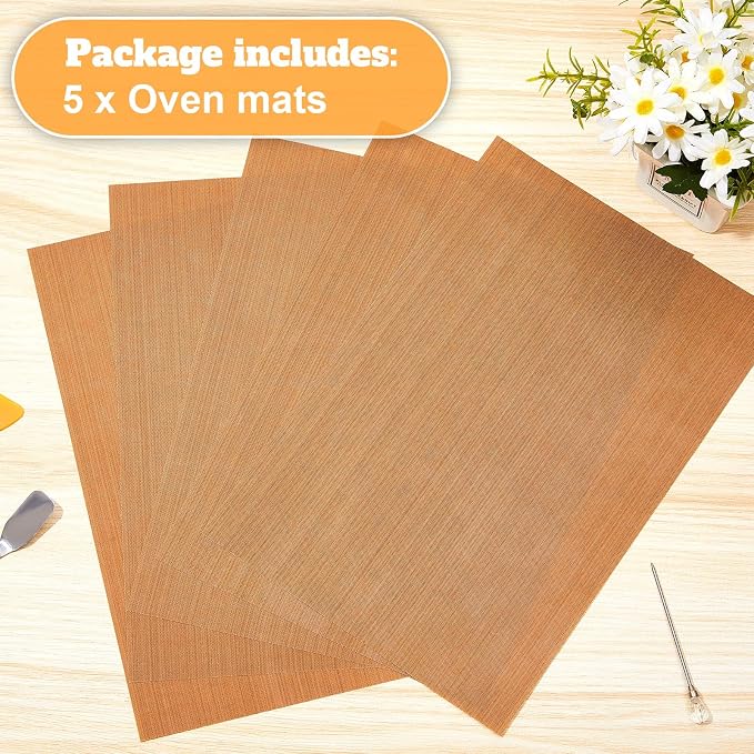 Honeydak 5 Pack Polymer Clay Oven Mat Non Skid Mat, 7.9 x 11.8 Inches
