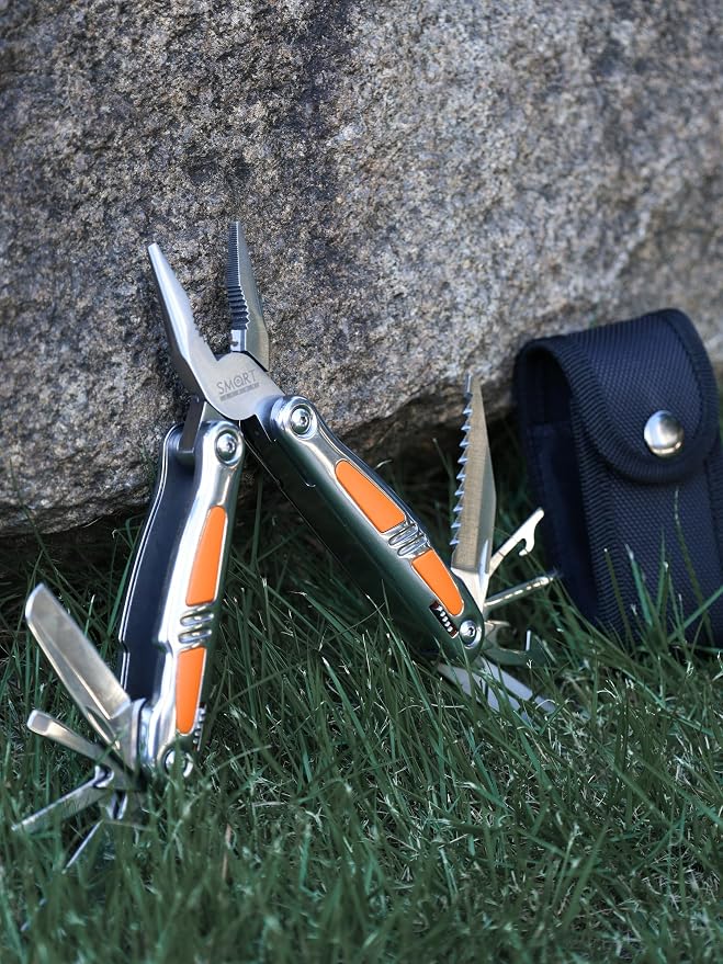 Multitool Pliers, Foldable 14-in-1 Multi Tool Gift for Dad, Father, Husband | Small Pocket Knife Multitool, Mini Utility knife, Folding Pliers with Sheath, EDC Multitool Knife, Self-Locking Design