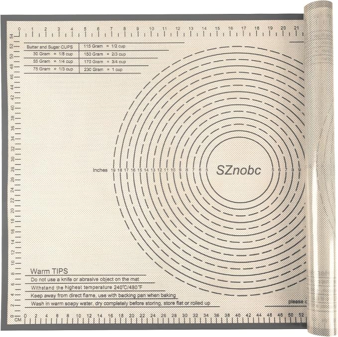 Silicone Pastry Mat 36X24 inch Baking mat Perfect for Dough, Pastry, Pie Crust, Fondant, Cookies, Bread, Pasta/Pizza,Pastry Board, Kitchen Counter Mat