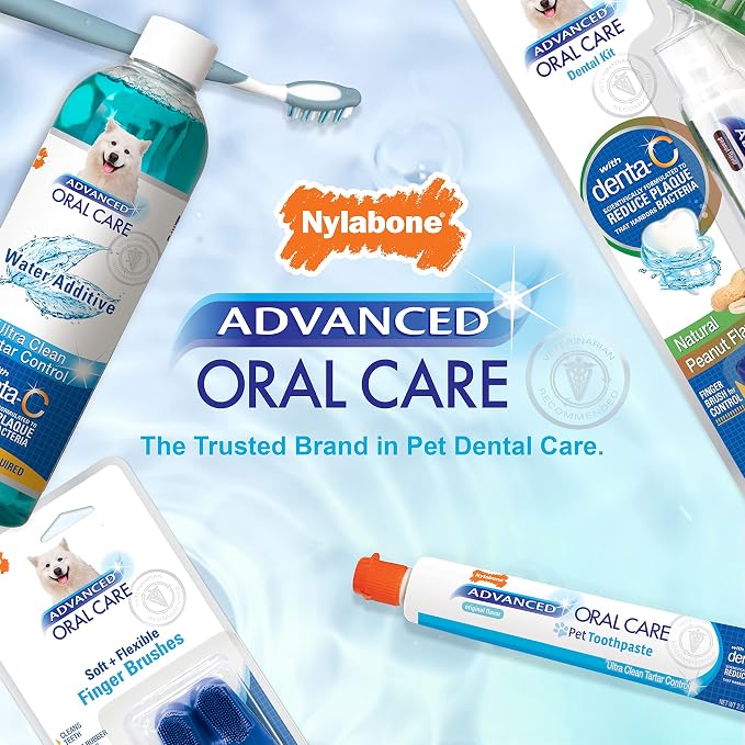 Nylabone Advanced Oral Care Pet Dental Water Additive, Liquid Tartar Remover & Breath Freshener for Dogs, Dog Teeth-Cleaning, Original Flavor, 32 oz. | Liquid tartar remover, breath freshener, original flavor