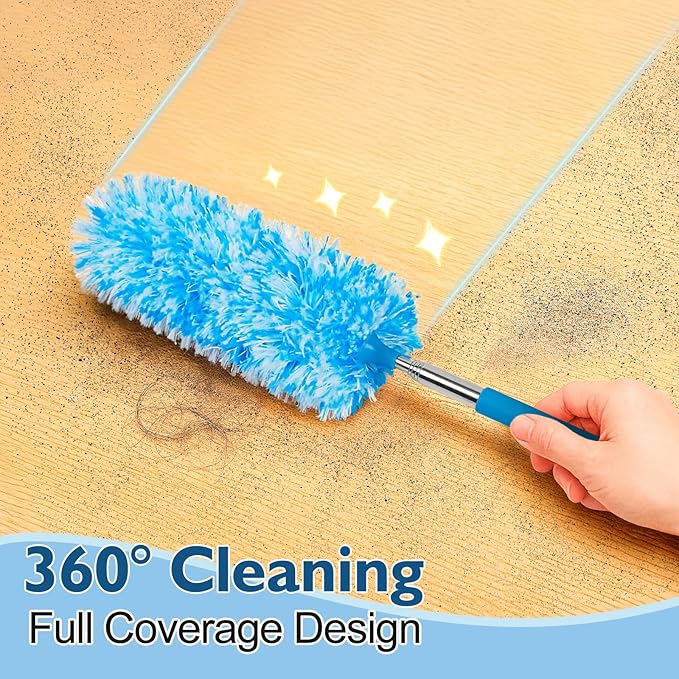MAVRIZ 12 pcs Microfiber Extendable Duster, Washable & Reusable Duster for Cleaning Small Dusters for Blinds, Electronics, and Furniture