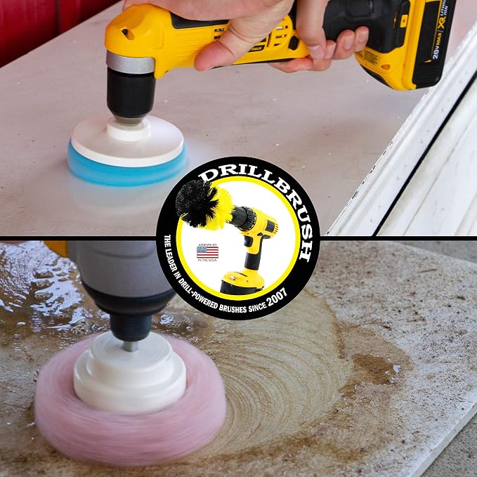 Bath Mat - Bathroom Sink - Hard Water Stain Remover - Shower Door Cleaner | Drill Brush - Cleaning Supplies - Bathroom Accessories - Scrub Pads - Shower Cleaner - Bathtub - Scrubber - Glass Cleaner