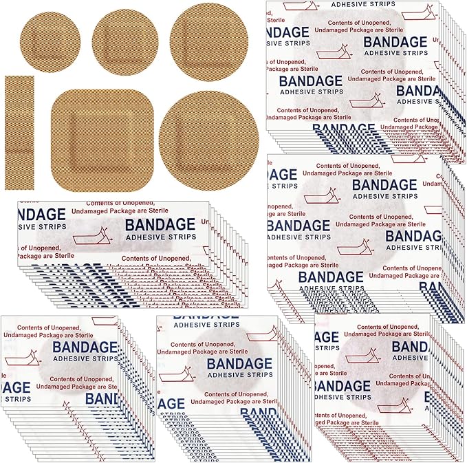 Weewooday 300 Pcs Multiplesizes Small Bandage for Face and Nose Bulk Flexible Fabric Adhesive Bandages for Wound Care and Hides Skin Spots Ideal Small Incisions