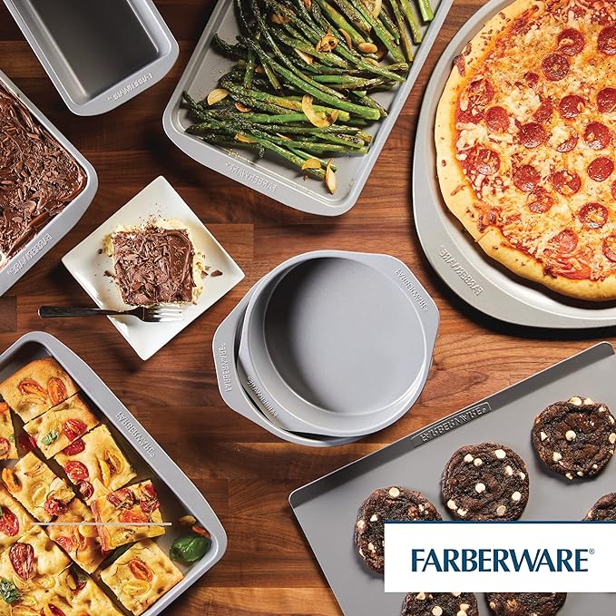 Farberware GOLDEN BAKE Bakeware Nonstick Rectangular Cake Pan with Lid, Kitchen Supplies, 9-Inch x 13-Inch, Gray