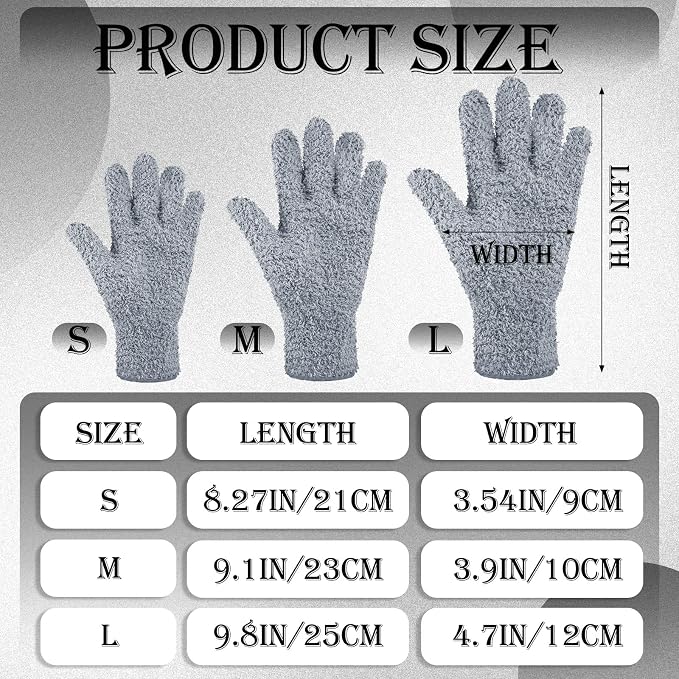 Patelai 12 Pairs Microfiber Plant Dusting Gloves Leaf Cleaning Gloves for Indoor Plants, Blinds, Furniture, House (Assorted Colors,Medium)