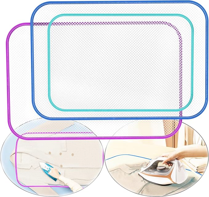 RONDURE Pressing Cloth for Ironing 3 Pcs （2 Large + 1 Medium Size） – Ironing Cloth to Protect Clothes, Heat Resistant Press Cloth Protector for Ironing, Ideal for Sewing and Delicate Fabrics