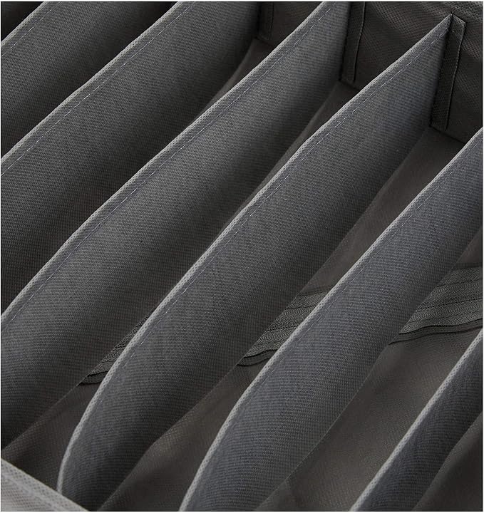Amazon Basics Deep Drawer Organizer for Clothes, Collapsible Storage Boxes for Socks, Underwear and Baby Items, Set of 2, Gray | Set of 4