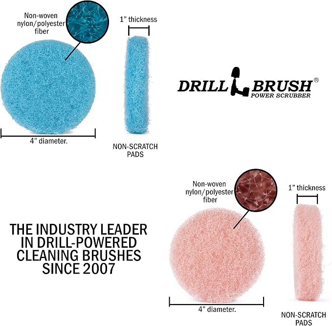 Bath Mat - Bathroom Sink - Hard Water Stain Remover - Shower Door Cleaner | Drill Brush - Cleaning Supplies - Bathroom Accessories - Scrub Pads - Shower Cleaner - Bathtub - Scrubber - Glass Cleaner