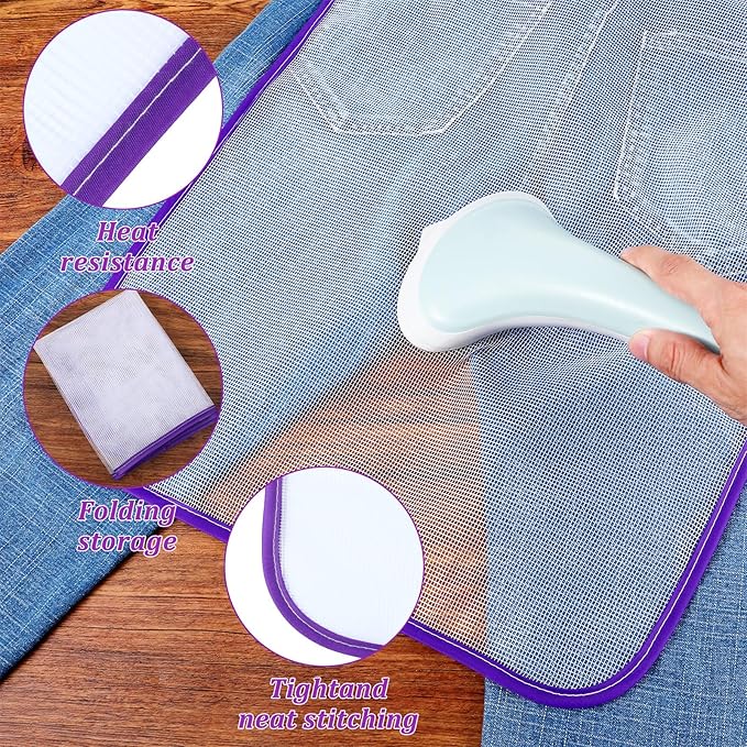 5 Pack Protective Ironing Pressing Pad Pressing Cloth for Ironing Heat Resistant Mesh Protector Protective Iron Scorch Mesh Cloth to Protect Clothes Iron Mat for Sewing Delicate Fabrics Silk Wool