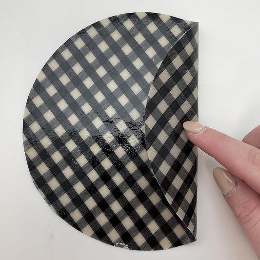 Andreas Silicone Jar Opener, Black Gingham – 6.25" Non-Slip Lid Gripper & Garlic Peeler, Dishwasher Safe, Multi-Use, Durable Silicone & Fabric, Made in the USA, JO-434