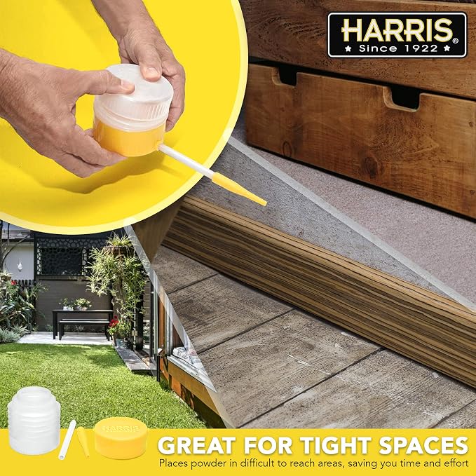 HARRIS Diatomaceous Earth Powder Duster with 6 Inch Extension Nozzle, for Easier Application of DE in Home & Outdoor Lawn and Garden Use