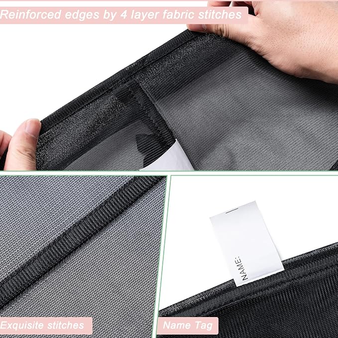 4 Pack Mesh Travel Laundry Bag 12" x 16"Extra Large Dirty Clothes Organizer | Machine Washable Dirty Clothes Organizer with Drawstring and ID Tag, Large Enough to Laundry Essentials forTravel