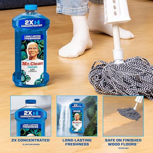 Mr. Clean 2X Concentrated Multi Surface Cleaner with Unstopables Fresh Scent 41 fl oz (Pack of 4)