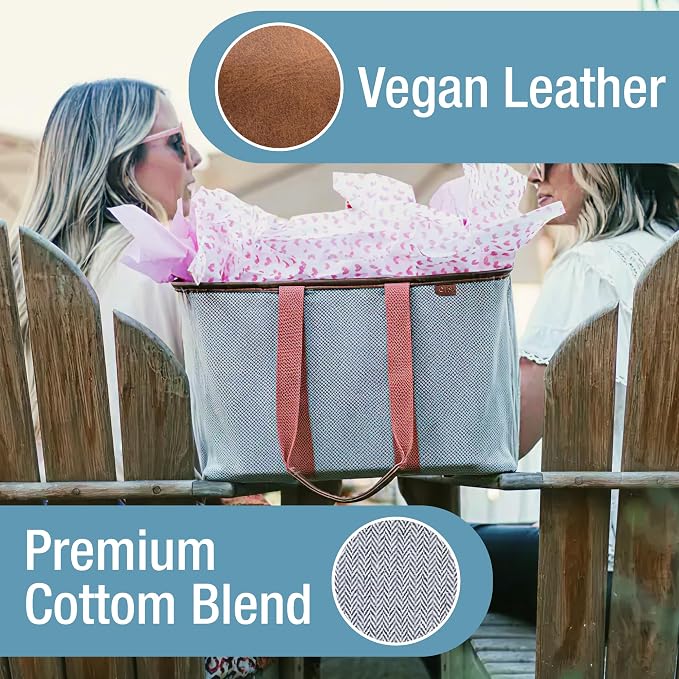 CleverMade LUXE Collapsible Tote Bag, 30L