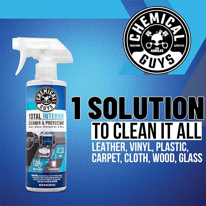 Chemical Guys, Total Interior Cleaner & Protectant for Cars, 16 oz, 2 Pack | Cleans dashboards, seats, door panels, trim and glass in one step, leaving a fresh, streak-free, factory-style look