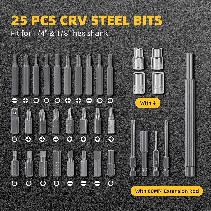 Electric Screwdriver Set, 35 in 1 Cordless Lithium Kit, 250 RPM, 2–10 N·m Torque, USB Rechargeable,Power Tool for Home Repair, Furniture Assembly, DIY Projects