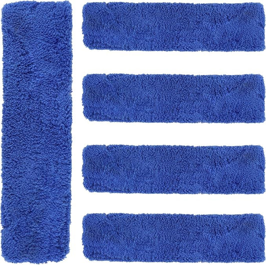 Kleen Handler 12” Replacement Window Cleaning Microfiber Squeegee Sleeves (5 Pack) | Reusable & Washable Glass Cleaning Replacement Scrubber Refill Sleeves
