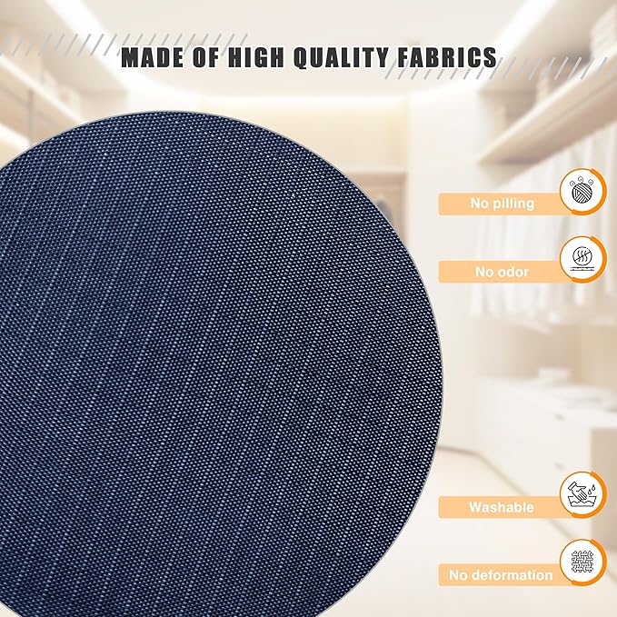 Hanging Closet Organizer 3-Shelf, Oxford Fabric Wardrobe Storage, Navy Blue | Easy-mount foldable design holds clothes, handbags, shoes & accessories; washable Oxford fabric, sturdy and space-saving.