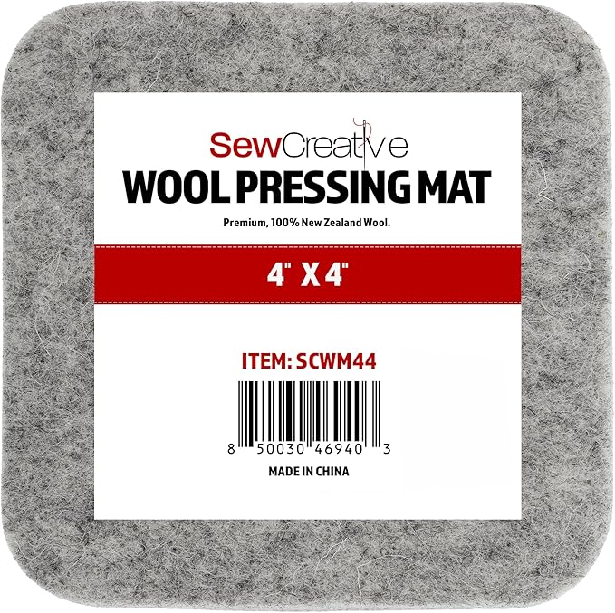Wool Pressing Mat - Ironing Pad for Quilting & Sewing | Premium 100% New Zealand Felted Wool, by Sew Creative (4" x 4")