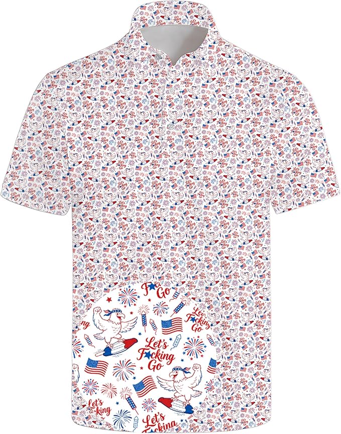 Polo Shirts for Men Moisture Wicking Mens Polo Shirts Patriotic Shirts for Men