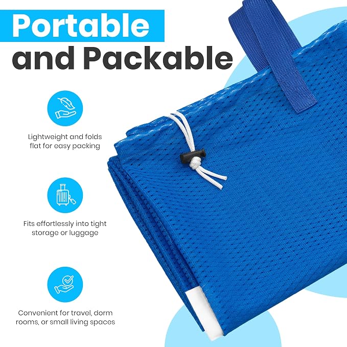 Handy Laundry Mesh XL Laundry Bag 24"x36" with Shoulder Strap, Blue | XL 24x36 Mesh Laundry Bag, Handles & Shoulder Strap, Breathable, Machine Washable, Dorm Travel Bedding, Blue