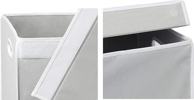 Simple Houseware Double Laundry Hamper with Lid & Removable Bags, Grey