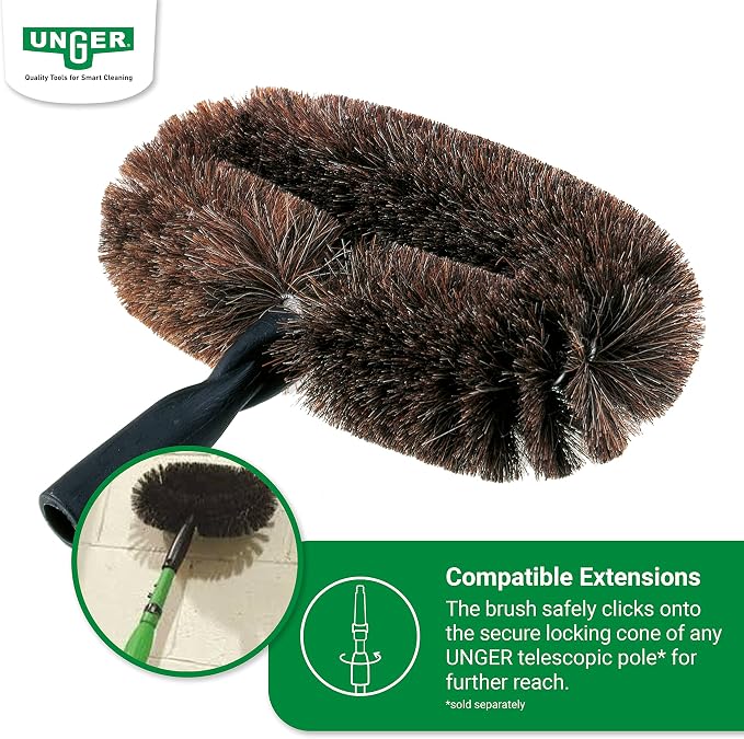 UNGER WALB0 StarDuster Wall Cleaning Brush, Brown