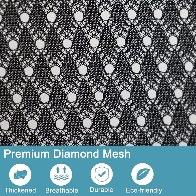 2 Pack Heavy Duty Diamond Mesh Laundry Bag, 30x36", Black | Drawstring & ID Tag, Breathable Mesh, Machine Washable, Commercial Grade, , For College Dorms, Travel, Sports Equipment