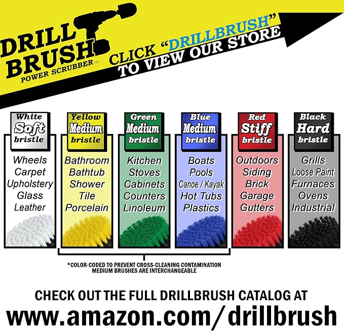 Cleaning Accessories Industrial Brushes - Baked on Food, Electric Smoker, Drill Brush Attachments for Stain and Rust Remover - BBQ Cleaning Kit Water Calcium Mineral | Electric Grill Brush for Drill