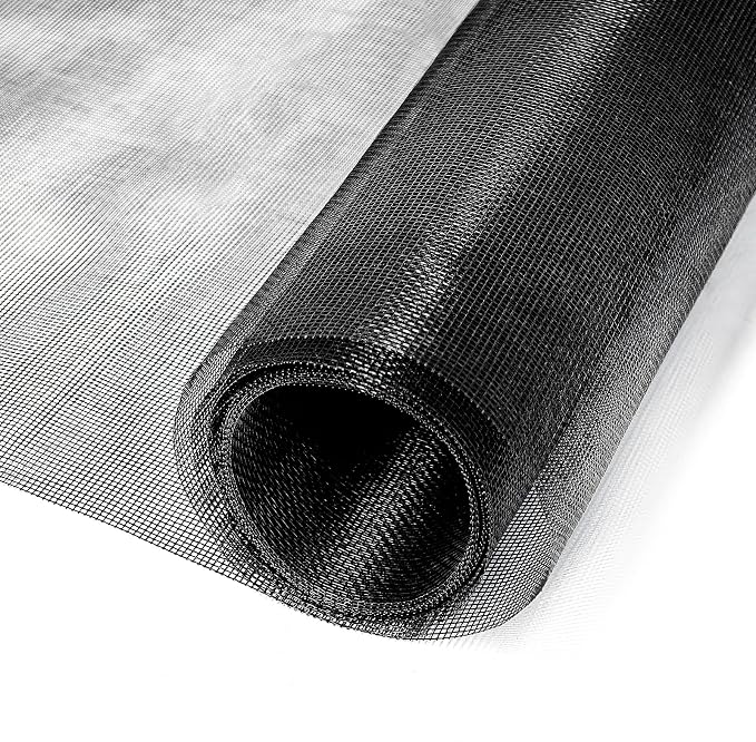 King&Charles Window Screen Door Mesh,48”x118” Black for Window&Door Replace | Screen Repair Kit,Fiberglass-Durable & Visibility & Cuttable & Washble, Easy to Install/DIY for Patio & RV