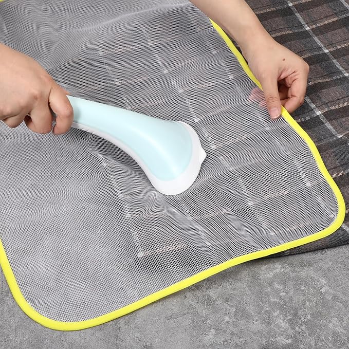 2 Pack Pressing Cloth for Ironing, Pink and Yellow Ironing Cloth to Protect Clothes, Heat Resistant Mesh Iron Mat Pad for Sewing Ironing Fabric Protect