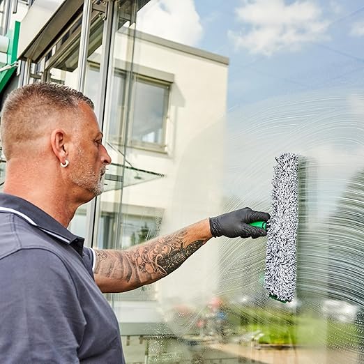 Unger Commercial Window Cleaning Kit – 3-in-1 Starter Set with 14" Squeegee, Microfiber Washer with T-Bar Handle & 3-Gallon Bucket – Complete Glass Cleaning System, WNK13