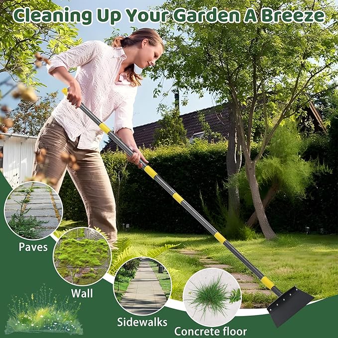 Ice Scraper, Snow Shovel, 2 Spades, 74" Detachable Garden Flat Shovel Scraper, Multifunctional Garden Cleaning Shovels,Heavy Duty Floor Scrapers for Weeding, Edging, Driveway Snow Ice Removal