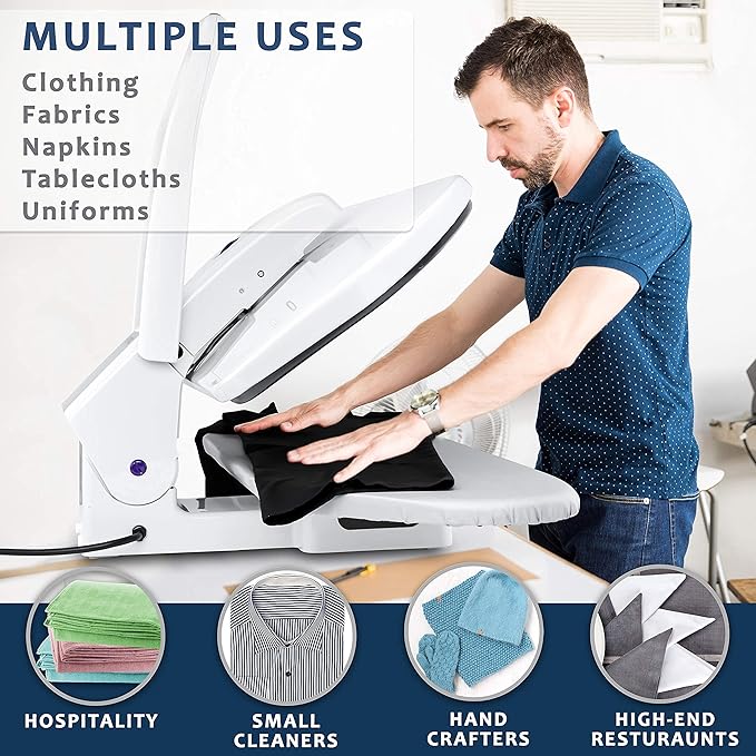 SpeedyPress Oversize Pressing Iron/Steam Press | Ultra XL Electronic Iron Press w/ 100LBs. of Pressing Pressure for Home/Business | Multiple Steam Functions & Temp Settings, Large Pressing Surface