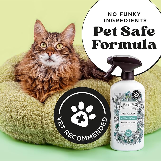 Pet-Pourri Pawsitively Fresh Pet Odor Deodorizer Spray, 16 Fl Oz, Up to 800 Uses, Air + Fabric Odor Remover with Essential Oils & Plant Based Ingredients, Vet Recommended, Pineapple, Jasmine & Pear
