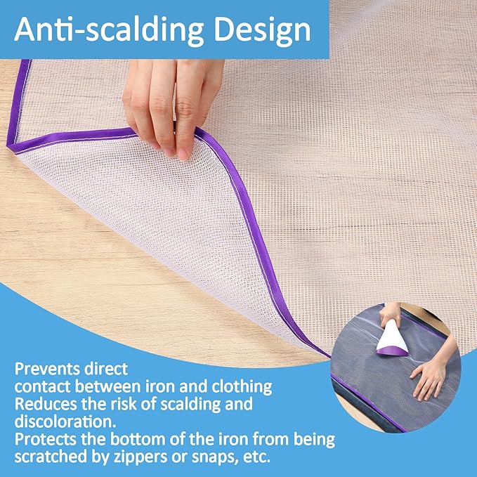 Teaaha Protective Pressing Cloth for Ironing, 4 Pack Ironing Clothes to Protect Clothes, Protector Insulation Mat Scorch Saving Mesh Iron Board Cover Pad Press Cloth Scorch Iron Cloth(4 Colors)