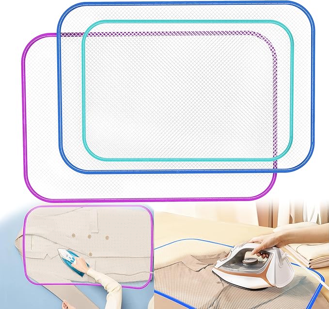 RONDURE Pressing Cloth for Ironing 3 Pcs （2 Large + 1 Medium Size） – Ironing Cloth to Protect Clothes, Heat Resistant Press Cloth Protector for Ironing, Ideal for Sewing and Delicate Fabrics