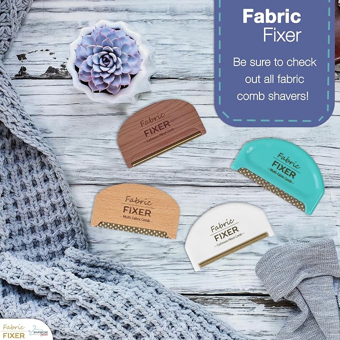 Cashmere Pill Remover Comb with Cedar Wood Handle - Sweater Fuzz Comb & Wool Pilling Remover for Delicate Clothing, Fabrics, Furniture, Sheets by Fabric Fixer