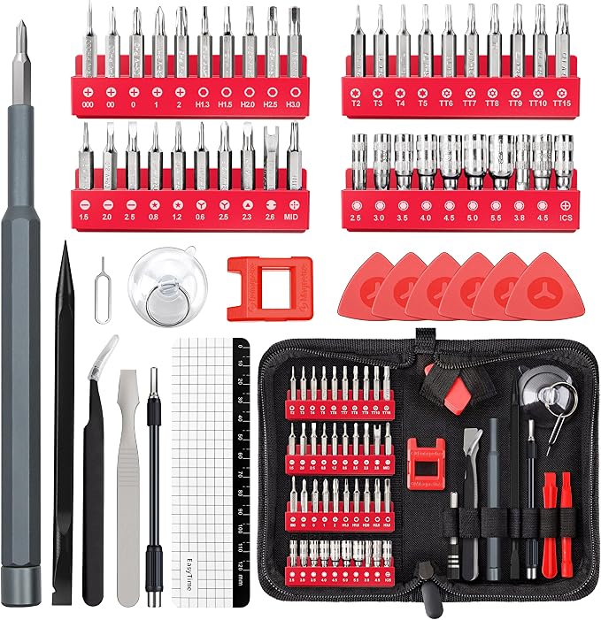 Electronics Small Screwdriver Set: 57 PCS Mini Precision Repair Tool Kit | Magnetic CR-V Steel Bits, 360° Rotation Top, Magnetic Mat, Storage Case - PC, Laptop, Phone, Switch, PS4 and Tablet Repair