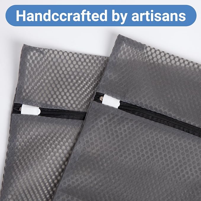 6Pcs Durable Honeycomb Mesh Laundry Bags for Delicates 12 x 16 Inches, Gray
