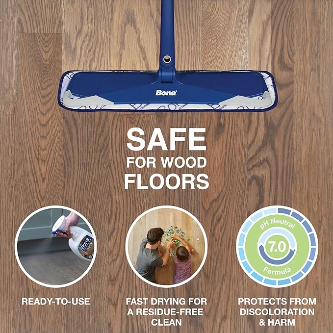 Bona Hardwood Floor Cleaner Spray - 32 fl oz - Residue-Free Floor Cleaning Solution for Wood Floors (Pack of 2)