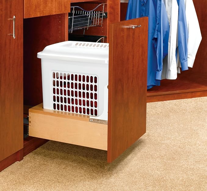 REV-A-Shelf Wood Vanity Bottom Mount Hamper w/Soft-Close/Open