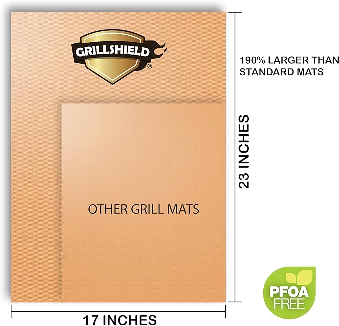 2 Extra Large Copper Grill and Bake Mats, 17 X 23 inches | Non Stick, BBQ Griddle Baking, Reusable, Easy to Clean