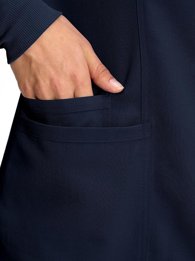 COZYFIT Scrub Jackets for Woman, Snap Front Nurse Jacket | 3 Pockets, Soft Fabric Layer, Easy Shift Layer, Easy Care, For Nurses, Clinics, Daily Medical Uniforms, Shift Wear