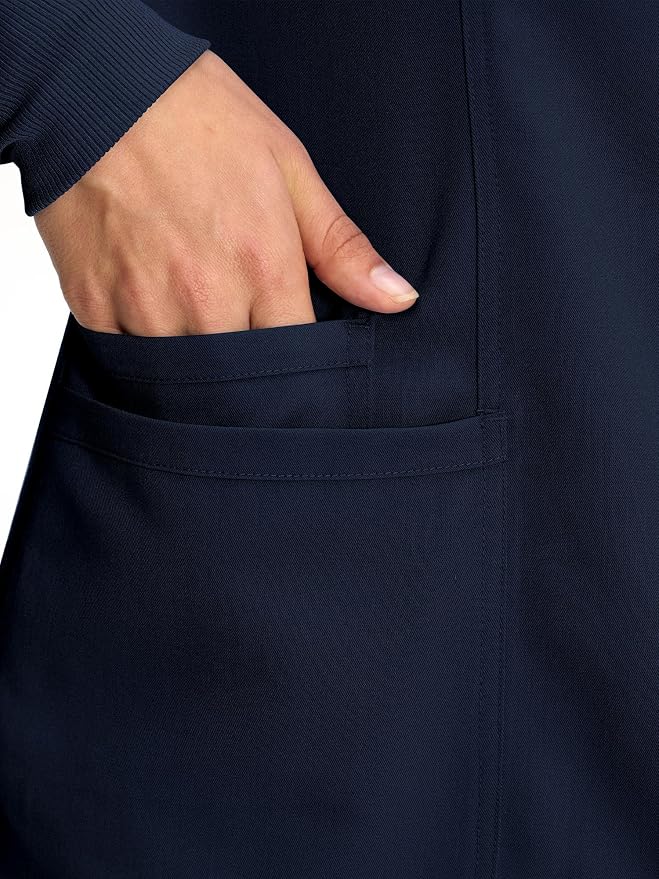 COZYFIT Scrub Jackets for Woman, Snap Front Nurse Jacket | 3 Pockets, Soft Fabric Layer, Easy Shift Layer, Easy Care, For Nurses, Clinics, Daily Medical Uniforms, Shift Wear