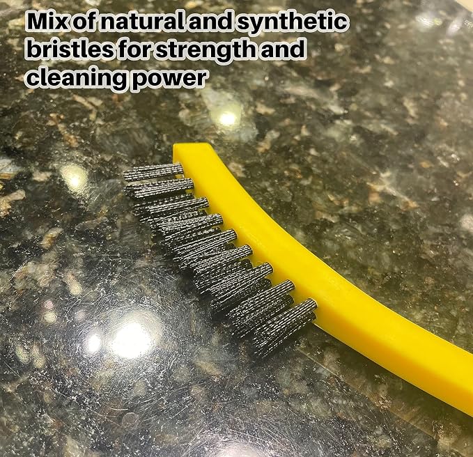 Rubbermaid Commercial Products Tile and Grout Brush, Black, Cleaning Scrubbing Brush, Multi-Surface for Grout, Bathrooms, Kitchens, Countertops, 8.5" (Pack of 2)