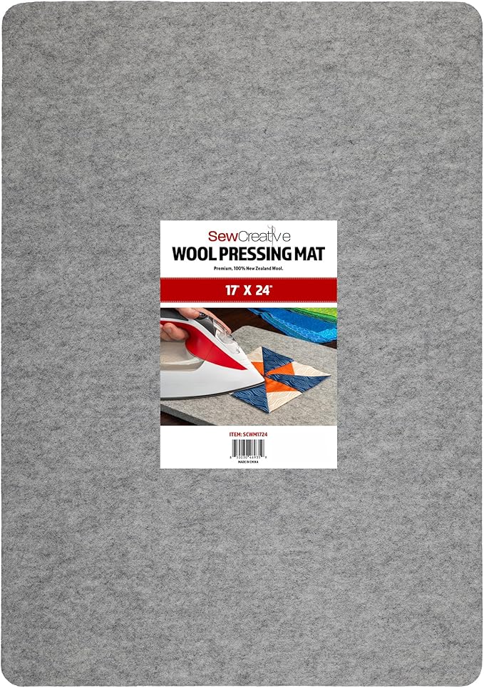 Wool Pressing Mat 17" x 24" - Ironing Pad for Quilting & Sewing | Premium 100% New Zealand Felted Wool, by Sew Creative