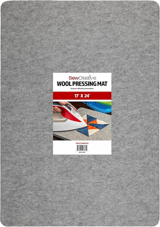 Wool Pressing Mat 17" x 24" - Ironing Pad for Quilting & Sewing | Premium 100% New Zealand Felted Wool, by Sew Creative